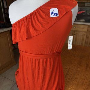JC PENNY Orange one shoulder dress NWT